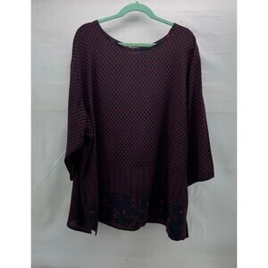 Vintage Tcpestry women’s 2X/3X navy blouse